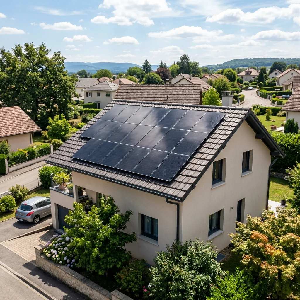 Panneaux solaires installés sur une maison française